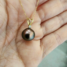 Load image into Gallery viewer, READY TO SHIP Civa Fiji Pearl Necklace with Diamond Set Pendant - 14k Solid Gold FJD$
