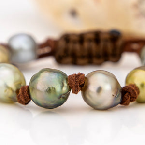 READY TO SHIP Unisex Faux Suede Civa Fiji Pearl Bracelet - FJD$