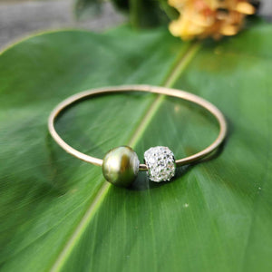 READY TO SHIP Civa Fiji Saltwater Pearl Bangle - 14k Gold Fill FJD$