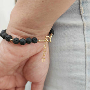 CONTACT US TO RECREATE THIS SOLD OUT STYLE Unisex Civa Fiji Pearl &  Lava Stone Bracelet - 14k Gold Fill FJD$