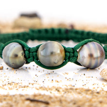 Load image into Gallery viewer, READY TO SHIP Unisex Woven Civa Fiji Pearl Trio Bracelet - FJD$
