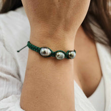 Load image into Gallery viewer, READY TO SHIP Unisex Woven Civa Fiji Pearl Trio Bracelet - FJD$
