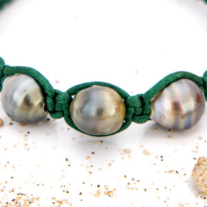 READY TO SHIP Unisex Woven Civa Fiji Pearl Trio Bracelet - FJD$