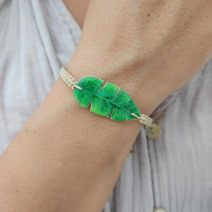 WHOLESALE Unisex Resin Leaf Woven Bracelet - Nylon FJD$