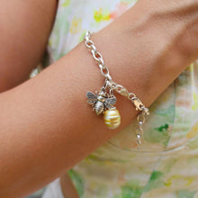 Load image into Gallery viewer, READY TO SHIP Civa Fiji Graded Pearl &amp; Honey Bee Charm Bracelet - 925 Sterling Silver FJD$
