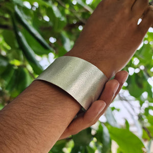 READY TO SHIP Textured Recycled Silver Cuff - 925 Sterling Silver FJD$