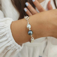 Load image into Gallery viewer, READY TO SHIP Civa Fiji Pearl Duo Organic Cast Bracelet - 925 Sterling Silver FJD$
