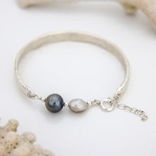 Load image into Gallery viewer, READY TO SHIP Civa Fiji Pearl Duo Organic Cast Bracelet - 925 Sterling Silver FJD$
