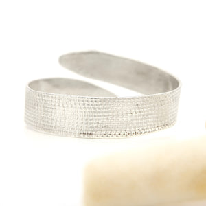 READY TO SHIP Textured Recycled Silver Cuff - 925 Sterling Silver FJD$