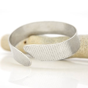 READY TO SHIP Textured Recycled Silver Cuff - 925 Sterling Silver FJD$