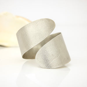 READY TO SHIP Textured Recycled Silver Cuff - 925 Sterling Silver FJD$