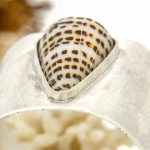 READY TO SHIP Bezel Set Shell Cuff - 925 Sterling Silver FJD$