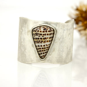 READY TO SHIP Bezel Set Shell Cuff - 925 Sterling Silver FJD$