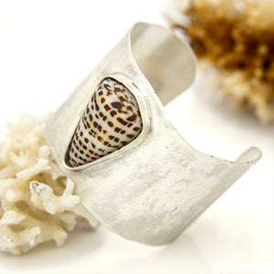 READY TO SHIP Bezel Set Shell Cuff - 925 Sterling Silver FJD$