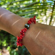 Load image into Gallery viewer, READY TO SHIP Civa Fiji Pearl Red Coral Stretch Bracelet - FJD$
