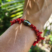 Load image into Gallery viewer, READY TO SHIP Civa Fiji Pearl Red Coral Stretch Bracelet - FJD$
