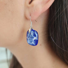 Load image into Gallery viewer, READY TO SHIP Loloma Glass Drop Earrings in 925 Sterling Silver - FJD$
