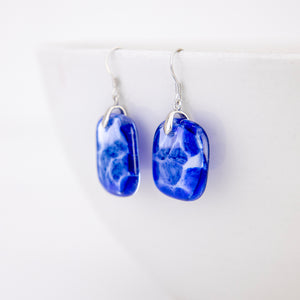 READY TO SHIP Loloma Glass Drop Earrings in 925 Sterling Silver - FJD$