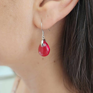 READY TO SHIP Loloma Glass Drop Earrings in 925 Sterling Silver - FJD$