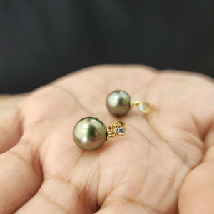 READY TO SHIP Civa Fiji Graded Pearl Earrings #BO3024 - 14k Solid Gold FJD$