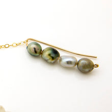 Load image into Gallery viewer, READY TO SHIP Single Fiji Keshi Pearl Bar Earring - 14k Gold Fill FJD$
