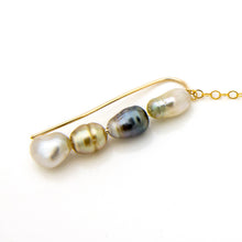 Load image into Gallery viewer, READY TO SHIP Single Fiji Keshi Pearl Bar Earring - 14k Gold Fill FJD$
