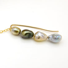 Load image into Gallery viewer, READY TO SHIP Single Fiji Keshi Pearl Bar Earring - 14k Gold Fill FJD$
