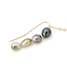 Load image into Gallery viewer, READY TO SHIP Single Fiji Keshi Pearl Bar Earring - 14k Gold Fill FJD$
