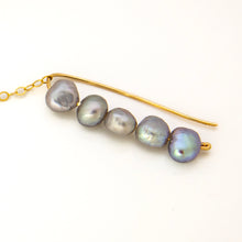 Load image into Gallery viewer, READY TO SHIP Single Freshwater Pearl Bar Earring - 14k Gold Fill FJD$
