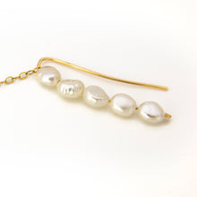 Load image into Gallery viewer, READY TO SHIP Single Freshwater Pearl Bar Earring - 14k Gold Fill FJD$
