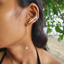 Load image into Gallery viewer, READY TO SHIP Single Freshwater Pearl Bar Earring - 14k Gold Fill FJD$
