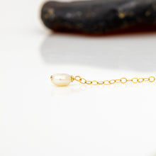 Load image into Gallery viewer, READY TO SHIP Single Freshwater Pearl Bar Earring - 14k Gold Fill FJD$
