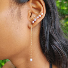 Load image into Gallery viewer, READY TO SHIP Single Freshwater Pearl Bar Earring - 14k Gold Fill FJD$
