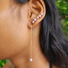 Load image into Gallery viewer, READY TO SHIP Single Freshwater Pearl Bar Earring - 14k Gold Fill FJD$
