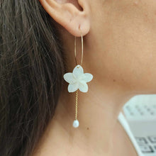 Load image into Gallery viewer, READY TO SHIP Mother of Pearl Drop Earrings with Freshwater Pearls in 14k Gold Fill - FJD$
