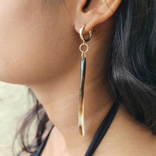 Load image into Gallery viewer, READY TO SHIP Mother of Pearl Huggie Earrings - 14k Gold Fill FJD$
