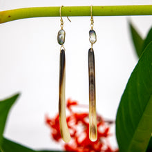 Load image into Gallery viewer, READY TO SHIP Mother of Pearl &amp; Fiji Keshi Pearl Earrings - 14k Gold Fill FJD$
