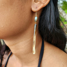 Load image into Gallery viewer, READY TO SHIP Mother of Pearl &amp; Fiji Keshi Pearl Earrings - 14k Gold Fill FJD$
