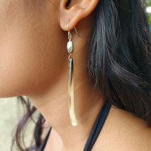 Load image into Gallery viewer, READY TO SHIP Mother of Pearl &amp; Fiji Keshi Pearl Earrings - 14k Gold Fill FJD$
