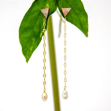 Load image into Gallery viewer, READY TO SHIP Mother of Pearl &amp; Fiji Keshi Pearl Earrings - 14k Gold Fill FJD$
