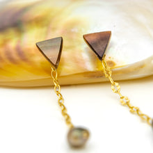 Load image into Gallery viewer, READY TO SHIP Mother of Pearl &amp; Fiji Keshi Pearl Earrings - 14k Gold Fill FJD$
