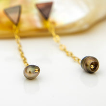 Load image into Gallery viewer, READY TO SHIP Mother of Pearl &amp; Fiji Keshi Pearl Earrings - 14k Gold Fill FJD$
