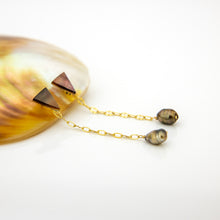 Load image into Gallery viewer, READY TO SHIP Mother of Pearl &amp; Fiji Keshi Pearl Earrings - 14k Gold Fill FJD$
