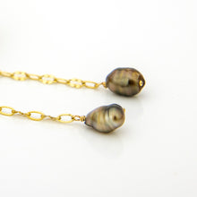 Load image into Gallery viewer, READY TO SHIP Mother of Pearl &amp; Fiji Keshi Pearl Earrings - 14k Gold Fill FJD$
