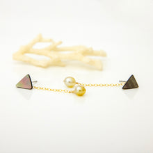 Load image into Gallery viewer, READY TO SHIP Mother of Pearl &amp; Fiji Keshi Pearl Earrings - 14k Gold Fill FJD$
