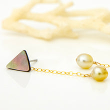 Load image into Gallery viewer, READY TO SHIP Mother of Pearl &amp; Fiji Keshi Pearl Earrings - 14k Gold Fill FJD$
