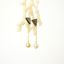 Load image into Gallery viewer, READY TO SHIP Mother of Pearl &amp; Fiji Keshi Pearl Earrings - 14k Gold Fill FJD$
