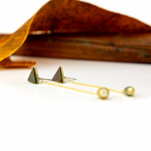 Load image into Gallery viewer, READY TO SHIP Mother of Pearl &amp; Fiji Keshi Pearl Earrings - 14k Gold Fill FJD$
