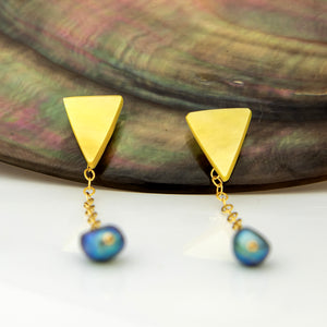 READY TO SHIP Mother of Pearl & Freshwater Pearl Earrings - 14k Gold Fill FJD$