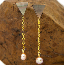 Load image into Gallery viewer, READY TO SHIP Mother of Pearl &amp; Freshwater Pearl Earrings - 14k Gold Fill FJD$
